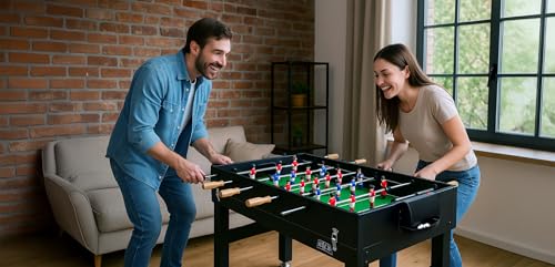 KICK Trio 48″ 3-in-1 Multi Game Table - Foosball, Billiards/Pool & Air-Hockey - color: Black