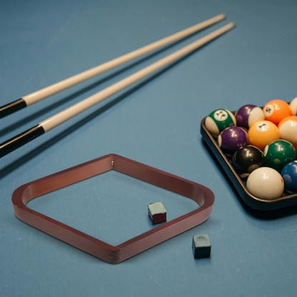 Billiard Ball Rack Triangle Wooden Frame Brown Pool Table Ball Storage Rack Billiard Accessories for Game Room Use