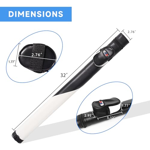 GSE Games & Sports Expert Billiard Cue Cases, 1x1 Deluxe Hard Billiard Pool Cue Stick Carrying Case, Pool Billiards Accessories (Several Colors Available) - color: Deluxe - Black/White