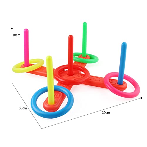 Ring Toss Game for Kids, 5 Rings Circle Toss Game Set for Kids Backyard Ring Toss Fun