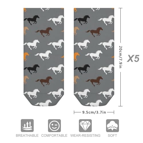 5 Pairs Women’s Low Cut Ankle Socks, Soft Athletic No Show for Running Yoga Daily Wear - color: Picture (14)