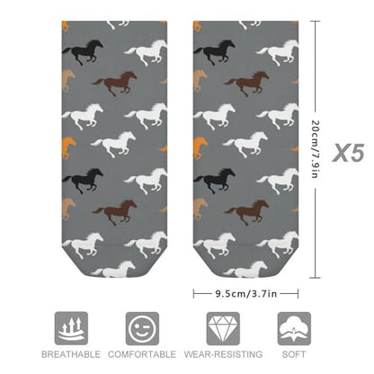5 Pairs Women’s Low Cut Ankle Socks, Soft Athletic No Show for Running Yoga Daily Wear - color: Picture (14)