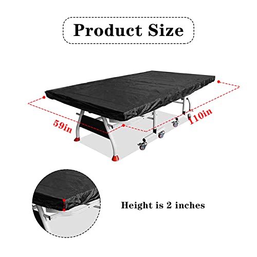 Lmaray 110 By 59 Inches Flat Ping Pong Table Cover, Black, Waterproof, 210D Breathable Oxford Cloth, Dust Proof for Indoor Outdoor