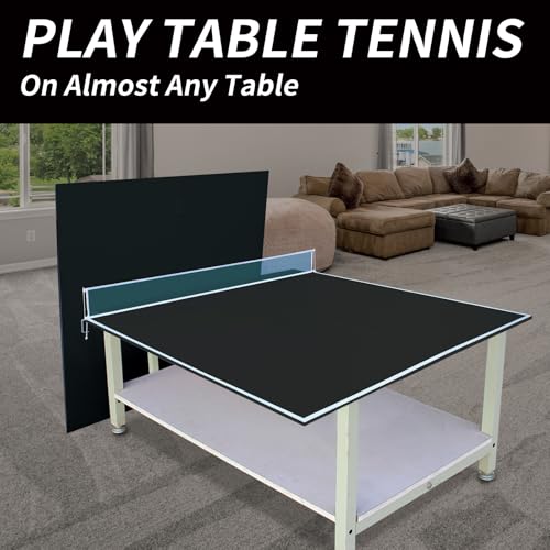 7/8/9ft Mid-Size Ping Pong Conversion Top with Net Set for Billiard and Pool Tables - Regulation Top Converts Billiards into Ping Pong Table Blue/Green/Black - color: Black, size: 8 FT