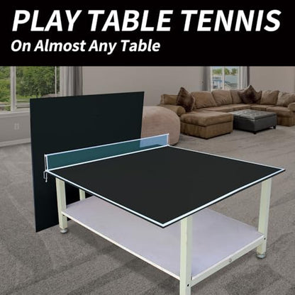 8×4ft Black Mid-Size Ping Pong Conversion Top Foldable & Portable Table Tennis Table Top for Indoor Games
