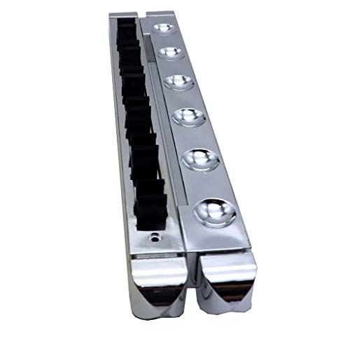 Pool Cue Rack,Wall Mounted 6 Holes Billiard Supplies for Unisex, Silver - color: Silver