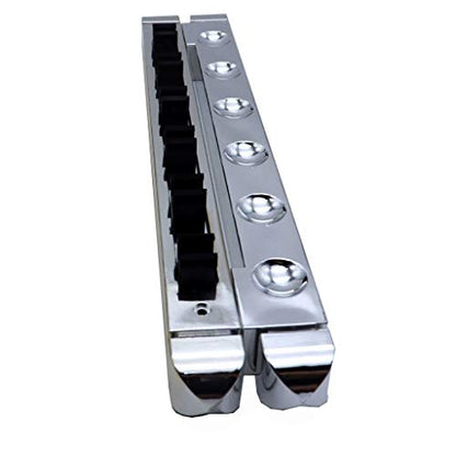 Pool Cue Rack,Wall Mounted 6 Holes Billiard Supplies for Unisex, Silver - color: Silver