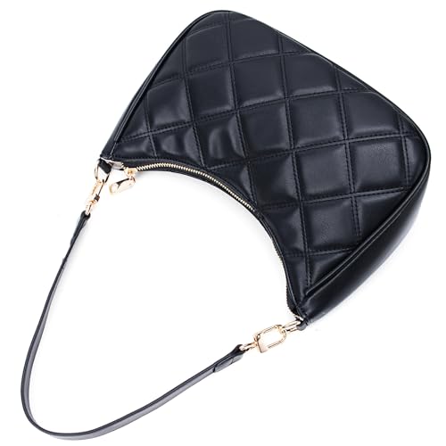CYHTWSDJ Shoulder Bags for Women, Cute Hobo Tote Handbag Mini Clutch Purse with Zipper Closure - color: Black Lg-g