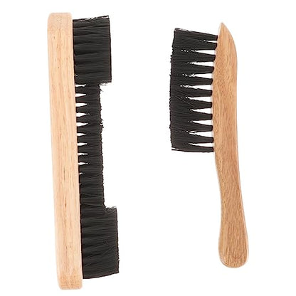 Happyyami 2pcs Wooden Pool Table Brush Set Billiard Cleaner for Dust Removal Includes Brush Rail Cleaner Essential Billiards Accessory for Club Home Use
