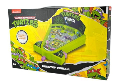Teenage Mutant Ninja Turtles Desktop Pinball Machine - Fun Arcade Game for Kids & Adults Ages 6+, Compact Tabletop Toy by Well Played