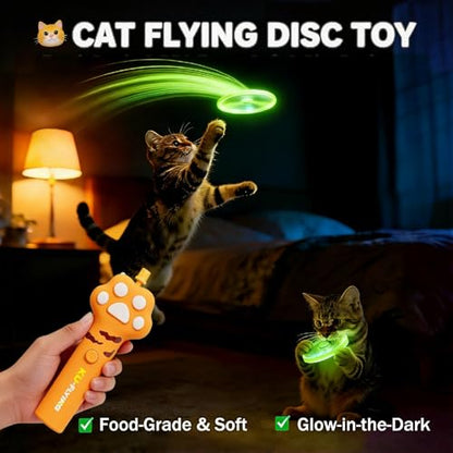 20Pcs Cat Toy Flying Discs, Interactive Cat Fetch Toy for Indoor Cats, Chasing Hunting Training Toys for Kittens & Adult Cats（20Pcs） - color: 20 PCS Disc