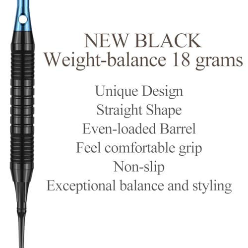 Darts Plastic Tip Set - 18g 21g Colorful Rainbow Soft Tip Darts 50 Anti-Loose O-Rings 6 Shaft (Aluminum/Nylon 45mm) 6 Durable Flights Extra 50 Soft Tips Electronic Dartboard - color: Blue-DART-D