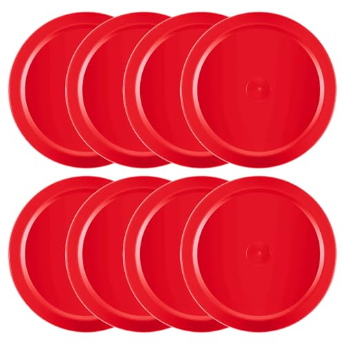 TIESOME 8 PCS Air Hockey Pucks, 2.5" Red Professional Air Hockey Puck Set Durable Pucks for Large Tables Best Air Hockey Accessories for Game Tables Equipment Accessories