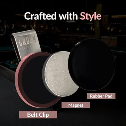 Ultra-Grip Magnetic Chalk Holder Clip - Neodymium Belt Clip for Secure Cue Chalk, Pool Stick Chalk Holder, Ideal for Billiards & Pool Accessories, Cue Stick Magnetic - color: Pink