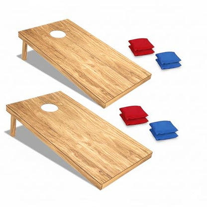 Cornhole Set, Cornhole Boards with 8 Bean Bags,Portable Game Set for Travel Home Office Recreation Tailgate - size: 2 * 1 Ft
