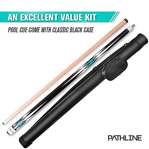 PLN Pool Cue Kit - 58 inch Canadian Maple Billiard Pool Stick and Hard Case - color: Blue, size: 18oz