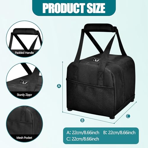 Colaxi Bowling Ball Bag Single Bowling Tote – Oxford Cloth Carry Case for 1 Ball, Fits Size 10, Lightweight with Foam Holder, Front Mesh Pocket – for Gym Outdoor Sports – 8.66 x 8.66 x 8.66 Inch