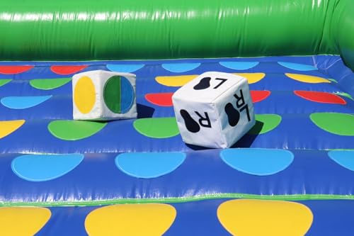 TentandTable Giant Inflatable Game, Interactive Party Challenge with Dice and Blower, Commercial Grade Vinyl, Hand Foot, Indoor Outdoor Bounce Floor Games for Kids and Adults, 13' L x 13' W x 3' H