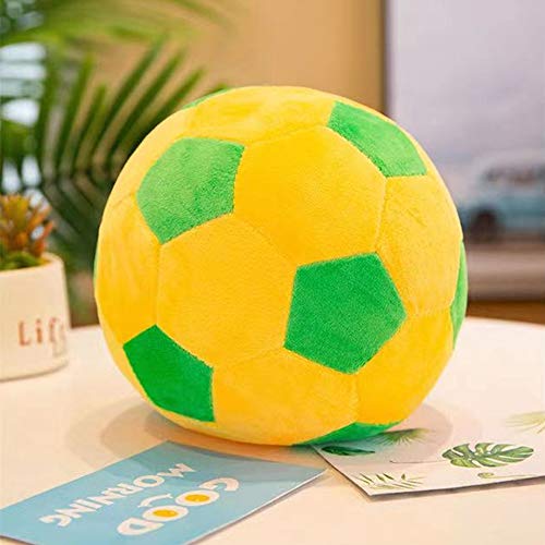 AOQI Plush Soccer Balls - Fluffy Stuffed Toy Soccer Ball Plush Pillow Soft Durable Stuff Soccerball Gift for Kids Boy Baby (Green -Yellow,7.8inch/20cm) - color: Green -Yellow, size: 7.8inch/20cm