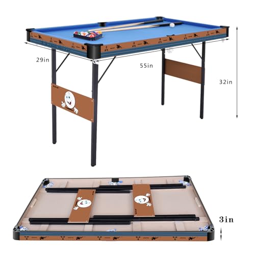DRM 55Inch Multi Function 3 in 1 Combo Game Table, Folding Pool Table/Billiard Table, Hockey Table, Table Tennis Table with All Accessories