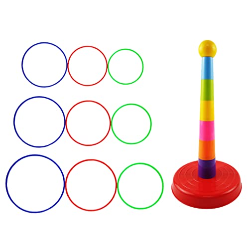 Plastic Game Set with Colourful Hoop Cone Carnival Game Set Kid Throwing Toy for Party Activity Supply 10PCS