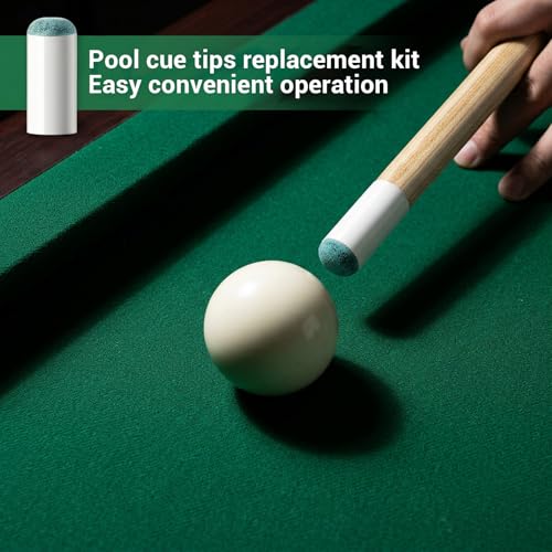 Bremorou 52pcs Slip On Pool Cue Tips Replacement Kit 4 Size Pool Stick Tips | Billiard Stick Tips No Glue for Snooker Pool Cues Chinese Black Eight American Nine Ball (9mm/ 10mm/ 12mm/ 13mm, 13pcs Each)