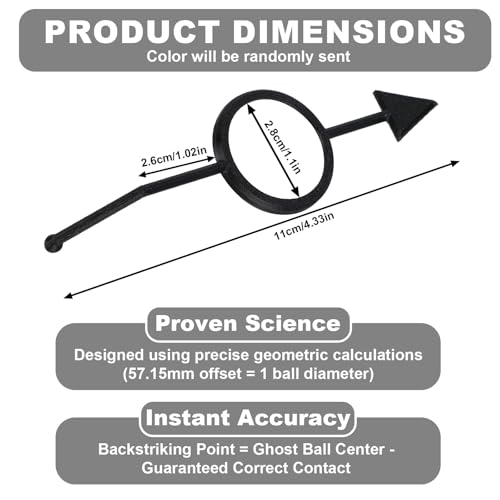 Penitue Billiards Aiming Trainer for 2-1/4" Pool Balls, Cue Shot Aiming Aid & Angle Trainer Random Color Billiard Practice Accessories