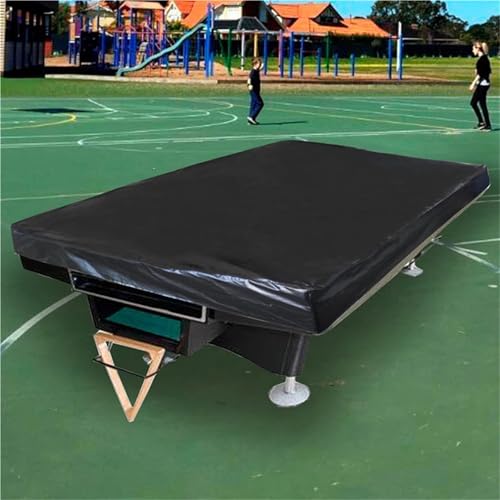 1pc Billiard Pool Table Cover 8ft Leather Heavy Duty Waterproof Protective Dust Snooker Replace Accessories(Black) - color: Black