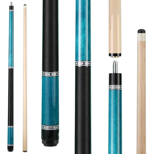Canadian Maple Pool Cue Stick Set, 58 inch 18oz 19oz 20oz 21oz Billiard House Bar Pool Stick, 12.5mm Tip Billiard Cue for Beginner, Commercial and Home Entertainment - color: 12.5mm Green