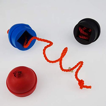 6 Pack Rubber Pool Billiard Cue Chalk Holders with Cord, 3 Colors