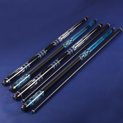 Glass Fiber Pool Cue, 2-Pieces Pool Cue Stick - 58" Professional Billiard Pool Cues Sticks, 19-20 oz Professional Pool Stick Set (with Cue Case & Glove) - color: Cue Set B