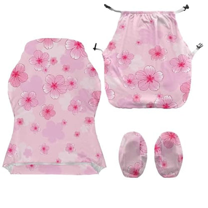 Suobstales Cherry Blossom Pattern Gaming Chair Covers Slipcovers Non Slip Office Desk Chair Cover with Armrest Covers, Stretchable Computer Chair Cover Ergonomic Rotating Game Chair Covers - color: Cherry Blossom