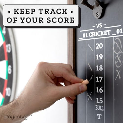 Play Platoon Dart Scoreboard & Darts Holder Wall Mount - Wood Score Board, Professional Darts Accessories, Dart Holder - size: 15.75 x 8 inch, style: Chalkboard