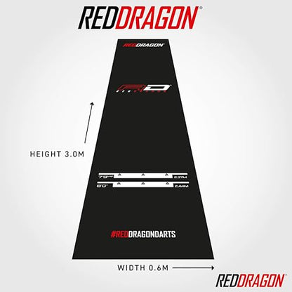 RED DRAGON Darts Mat with Oche Line - Official Tournament Measurements - Professional Darts Accessories