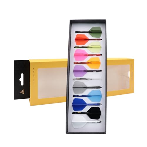 CUESOUL ROST 77 Integrated Dart Shaft and Flight Big Wing/Standard Shape Colour Collection Pack of 12 pcs - color: Big Wing Shape, size: Medium