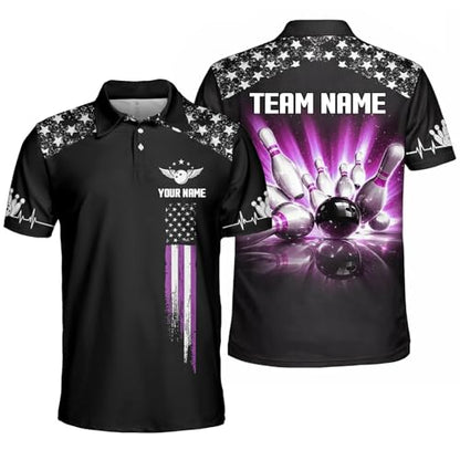GABITA Personalized Bowling Jerseys for Men, Custom Bowling Shirts, Funny Bowling Shirts Gift for Bowler Team Player - color: A32