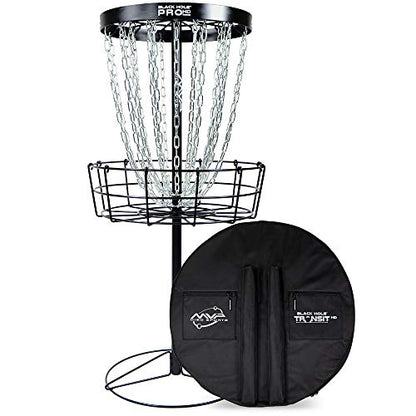 MVP Disc Sports Black Hole Pro HD 24-Chain Portable Disc Golf Basket with Transit Bag