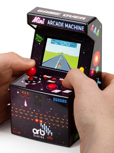 Mini Arcade Machine, 240 Built-in 8-Bit Games, 2.5” Full Colour Screen, 8-Way Joystick, Handheld Retro Games Console – Orb Gaming by ThumbsUp! - color: Arcade 240 (240 Games)