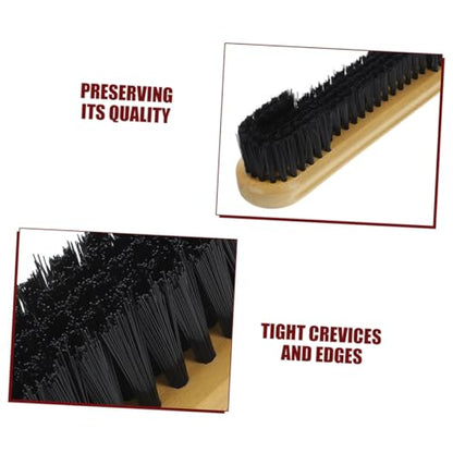 Pool Table Brush and Billiards Rail Cleaning Brush with Wooden Handle, 12-inch Narrow Crevice Cleaner for Felt Surface, Window Groove, and Gap Cleaning Tools for Pool Table
