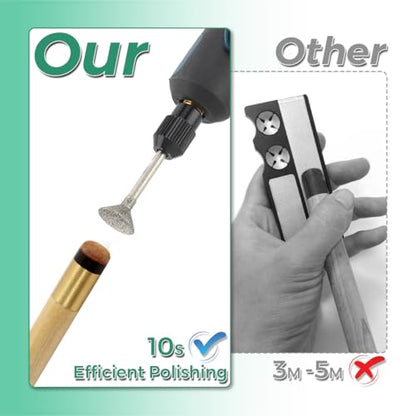 Pool Cue Tip Shaper, Electric Cue Tip Grinder Kit | Portable billiards cue stick tool kit for enthusiasts, pros and cue tip maintenance - style: Arc-Shaped Head