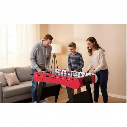 48'' Soccer Table, Large Size Foosball Game Table for Adult, Football Table with Cup Hloders & Sturdy Leg for Game Rooms & Parties, Red - size: 48''-Soccer Table Red