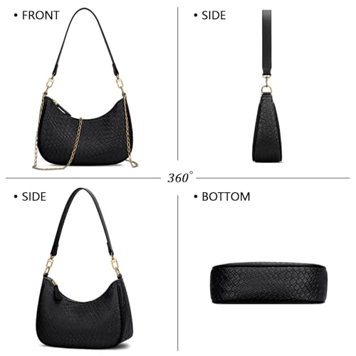 KKXIU Shoulder Bag for Women Cute Hobo Purses and Handbags Retro Clutch Underarm Purse | Cute - color: B-black