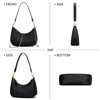 KKXIU Shoulder Bag for Women Cute Hobo Purses and Handbags Retro Clutch Underarm Purse | Cute - color: B-black