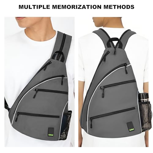 Goloni Pickleball Bag for Women Men, Convertible Pickleball Backpack Sling Bag with Fence Hook, Waterproof Polyester Paddle Bag with Multiple Compartments - color: Grey