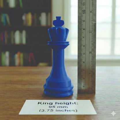 Staunton Chess Pieces Half Set, 17 Blue Pieces, 3.75" King | Made in USA - color: Blue