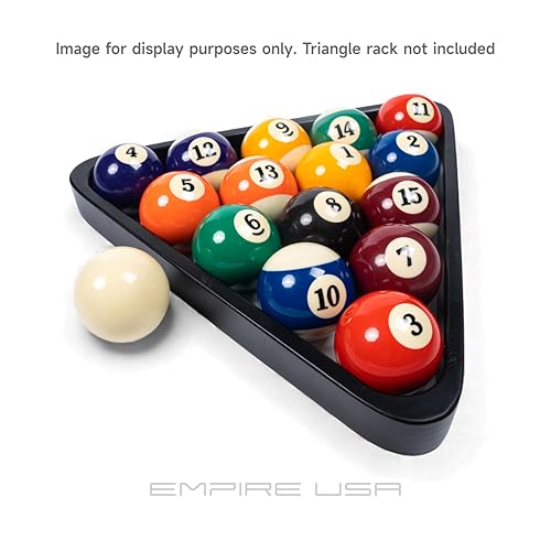 Empire USA Billiard Balls Set - 2.25” Regulation Pool Balls Set with Cue Ball, Durable Resin Billiard Ball Set for Standard Pool Tables