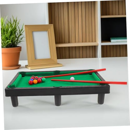 VICASKY Miniature Pool Table Portable Desktop Mini Billiard Game for Family Fun Hand Eye Coordination Fine Motor Skills Development Includes Balls Cues and Table Accessories