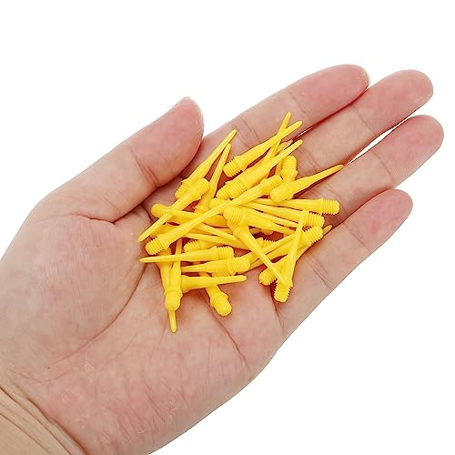 PATIKIL Plastic Dart Tips, 2BA Thread Soft Dart Plastic Tip Soft Tip Dart Accessories - color: Yellow