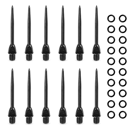 CyeeLife Steel Dart Tips 12pcs with 20pcs Rubber O Rings,Converter Points Adapter Points
