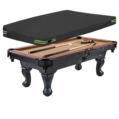 Pool Table Cover - Billiard Table Cover, 600D Waterproof Covers for Billiard Pool Table, Heavy Duty Scratched-Free UV Protection Snooker Furniture Table Cover - color: Black, size: 8ft